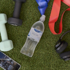 Karoo still menral water 750ml sparts cap bottle with gym equipment and headphones | Matjiesfontein Water Karoo still menral water 750ml sparts cap bottle with gym equipment and headphones